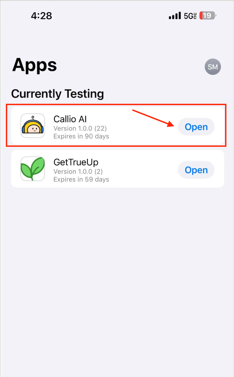 Install Callio App screenshot